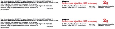 Ceftriaxone Representative Carton Label (2 g)