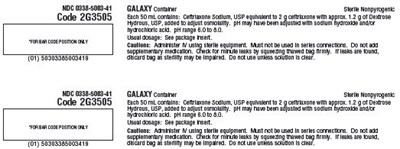 Ceftriaxone Representative Carton Label (2 g)