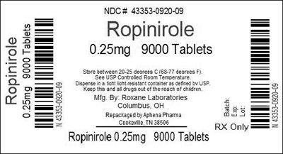 43353-920.jpg Bottle Label 0.25mg - 43353 920
