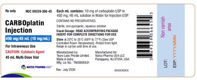 Bottle-label (Carboplatin 450mg 45ml Vial Label)