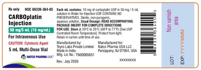 Bottle-carton (Carboplatin 50mg 5ml Vial Label)