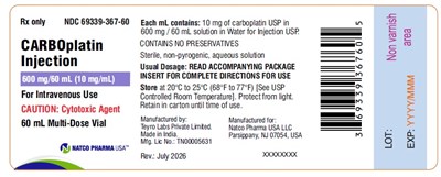 Bottle-label (Carboplatin 600mg 60ml Vial Label)