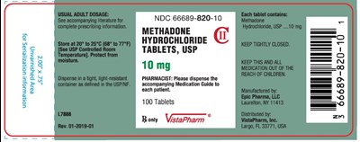 Bottle-label (Methadone HCl Tablets 10 mg 820 2)