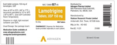 Lamotrigine Tablets 150mg 500 Count (Lamotrigine Tablets Usp 150mg 500s)