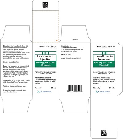 levofloxacin-fig4.jpg PACKAGE LABEL-PRINCIPAL DISPLAY PANEL - 500 mg per 20 mL Container-Carton (1 Vial) - levofloxacin fig4