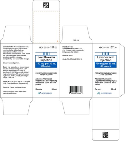levofloxacin-fig6.jpg PACKAGE LABEL-PRINCIPAL DISPLAY PANEL - 750 mg per 30 mL Container-Carton (1 Vial) - levofloxacin fig6
