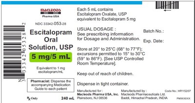 esci - escitalopram 5mg 5ml