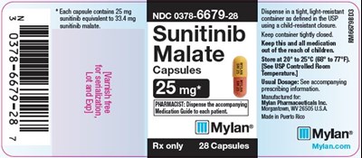 Sunitinib Malate Capsules 25 mg Bottle Label - image 07