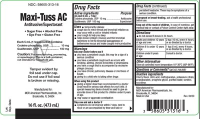 maxi-tuss-01.jpg PRINCIPAL DISPLAY PANEL - 473 mL Bottle Label - maxi tuss 01