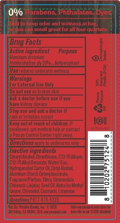Active Ingredient (Antiperspirant Deep Shot Cedar 2.6oz 93 75124 Back)