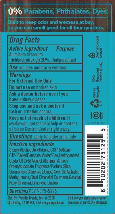 Active Ingredient (Antiperspirant Tampa Two Coconut 2.6oz 93 75125 Back)