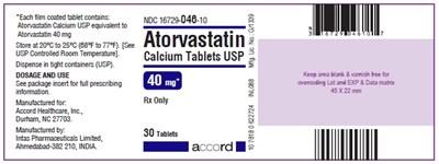 Atorvastatin Calcium Tablets – 40 mg 30 Bottle Label - atorvastatin 40 mg 30 bottle label