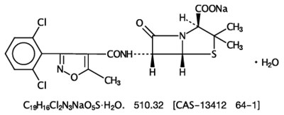 Dicloxacillin Sodium Chemical Structure (Dicloxacillin 250 mg 40 Caps For Sandoz 1)