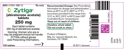 zytiga-06.jpg PRINCIPAL DISPLAY PANEL - 250 mg Tablet Bottle Label 184-12 - zytiga 06