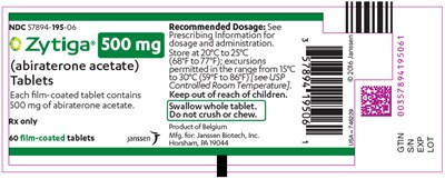 zytiga-07.jpg PRINCIPAL DISPLAY PANEL - 500 mg Bottle Label - zytiga 07