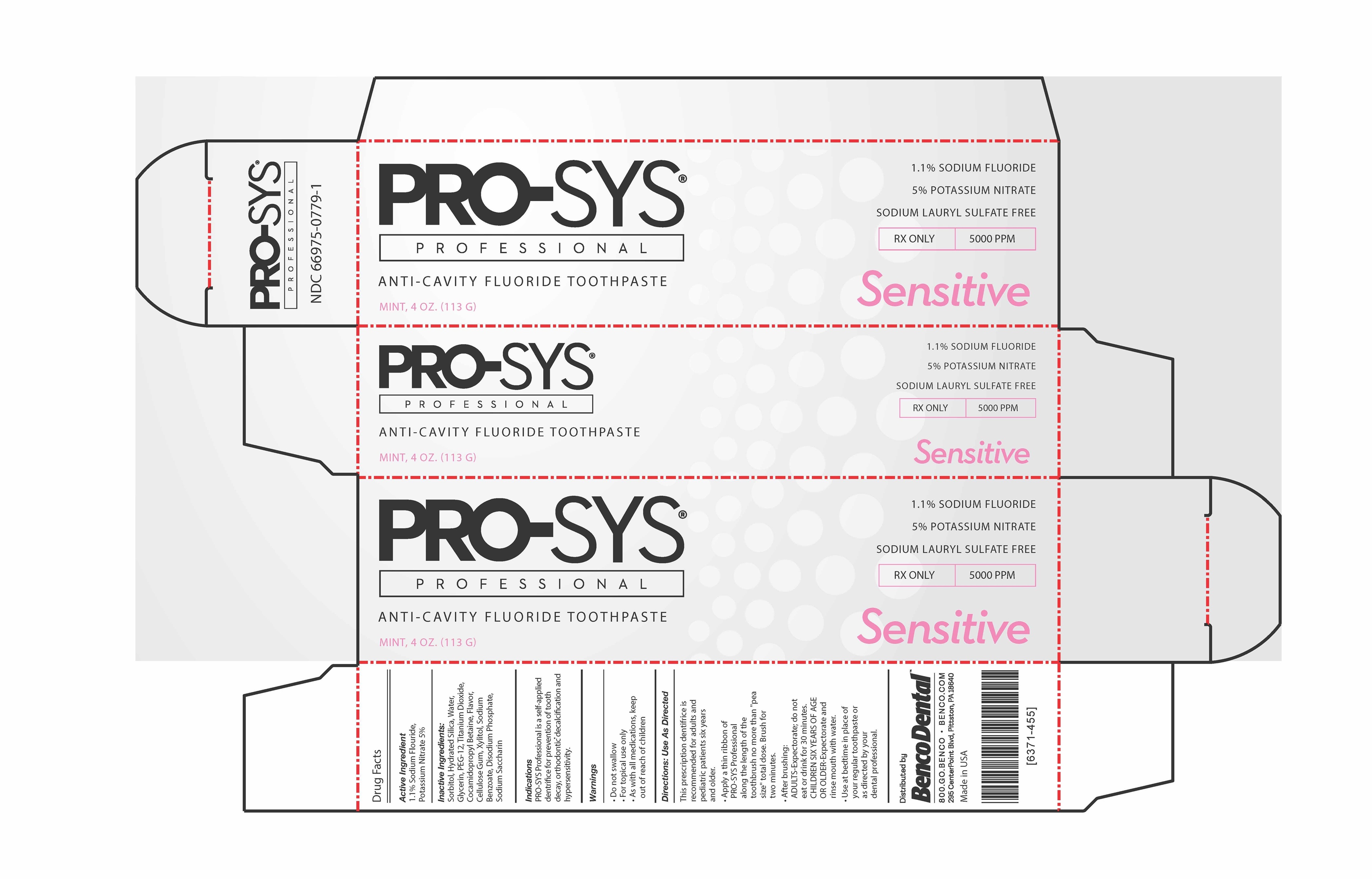 Pro Sys Toothpaste Pro-sys Paste, Dentifrice- Images NDC66975-779