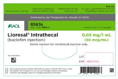 lioresal-22.jpg PRINCIPAL DISPLAY PANEL - 0.05 mg/1 mL Ampule Box Label - lioresal 22