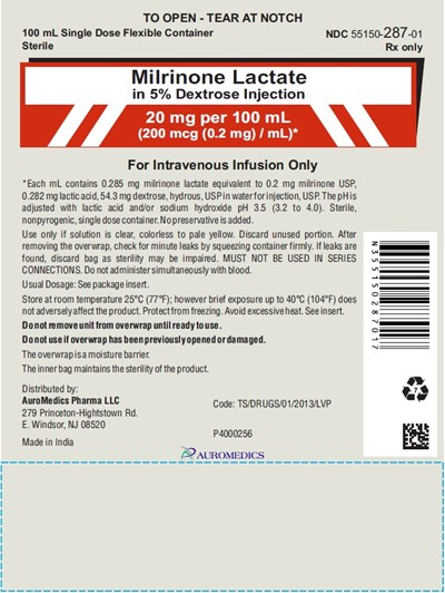 milrinone-fig2.jpg PACKAGE LABEL-PRINCIPAL DISPLAY PANEL - 20 mg per 100 mL (200 mcg (0.2 mg) / mL) - Pouch (Overwrap) Label - milrinone fig2