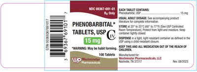 phenobarbital-02.jpg PRINCIPAL DISPLAY PANEL - 15 mg Tablet Bottle Label - phenobarbital 02