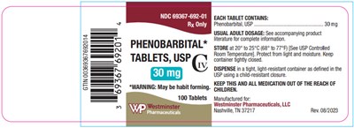 phenobarbital-03.jpg PRINCIPAL DISPLAY PANEL - 30 mg Tablet Bottle Label - phenobarbital 03