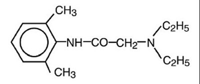 Image Description (Lidocaine Structure)