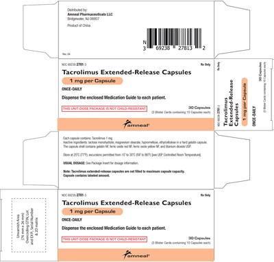 1mg Carton (Tacrolimus Extended Release Capsules 5)