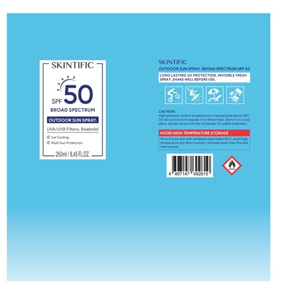 Skintific Outdoor Sun Spray. Broad Spectrum Spf 50 Bottle (01)