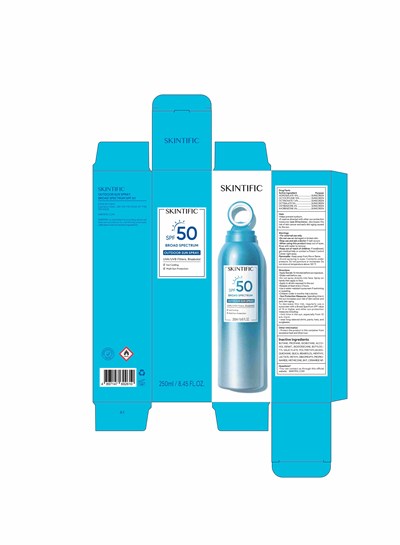 Skintific Outdoor Sun Spray. Broad Spectrum Spf 50 Fox (02)