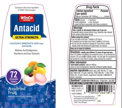 103AF72PVLFLB.jpg WinCo FOODS Antacid Ultra Strength 72 counts assorted fruit - 103AF72PVLFLB