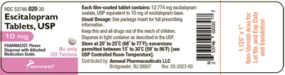 10 mg 30 ct label - escitalopram tablets usp 3