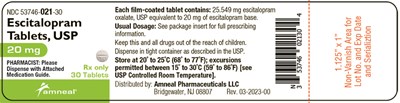 20 mg 30 ct label - escitalopram tablets usp 4