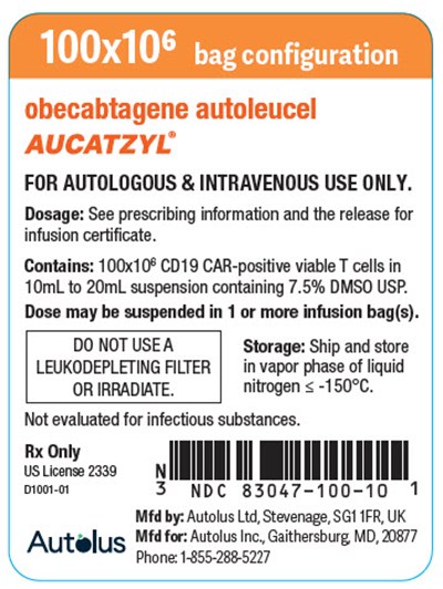 Principal Display Panel (10 mL to 20 mL Infusion Bag Label)