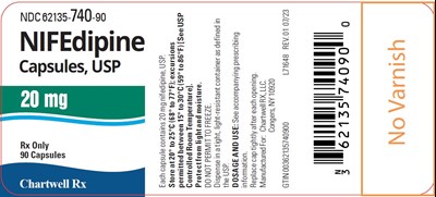 Image Description (Nifedipine Capsules Usp 20mg Bottle Label)