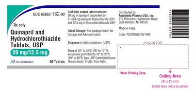 quinahctz-fig2.jpg PACKAGE LABEL-PRINCIPAL DISPLAY PANEL - 20 mg/12.5 mg (90 Tablet Bottle) - quinahctz fig2