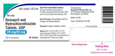 quinahctz-fig3.jpg PACKAGE LABEL-PRINCIPAL DISPLAY PANEL – 20 mg/25 mg (90 Tablet Bottle) - quinahctz fig3
