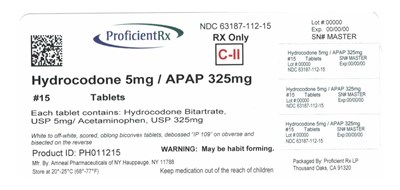 63187-112-30 (Hydrocodone Bitartrate And Acetaminophen Tablets U 3)