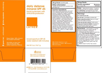 Carton (Daily Defense Mineral Spf45 2oz Box Ol Registration)