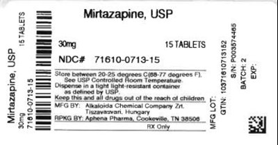 Bottle Label 30 mg - 71610 0713 15