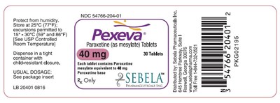 54766-204-01.jpg Pexeva 40mg Bottle Label - 54766 204 01