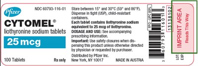 cytomel-04.jpg Principal Display Panel - 25 mcg Tablet Bottle Label - cytomel 04