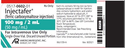 20 mL Container Label - injectafer ferric carboxymaltose injection 4