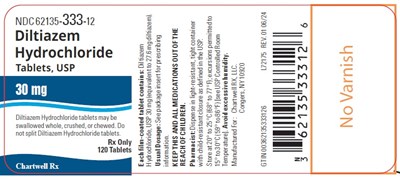 image description - diltiazem hydrochloride tabs 30mg bottle label