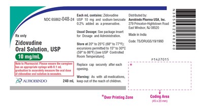 PACKAGE LABEL-PRINCIPAL DISPLAY PANEL - 10 mg/mL (240 mL Bottle) - zidovudine fig1