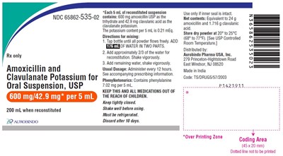 Package Label-principal Display Panel (600 mg/42.9 mg per 5 mL (200 mL Bottle))