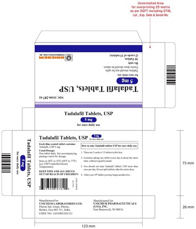 Tadalafil Tablets Usp 5 mg (Carton)