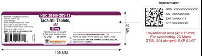 Tadalafil Tablets Usp 20 mg (30T Container label)