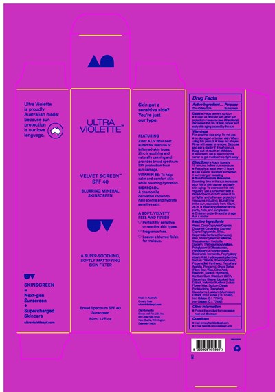 Uv Velvet Screen (Uv Velvet Screen Spf40 Us 50ml Carton)