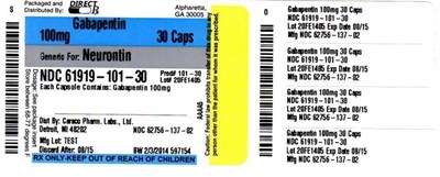 GABAPENTIN100LABEL.jpg image description - GABAPENTIN100LABEL