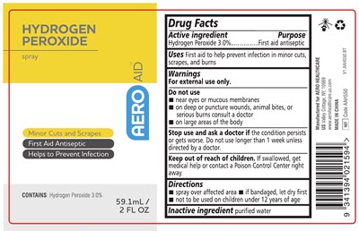 Aeroaid Hydrogen Peroxide Spray Label (55305 139 Bottle Label)