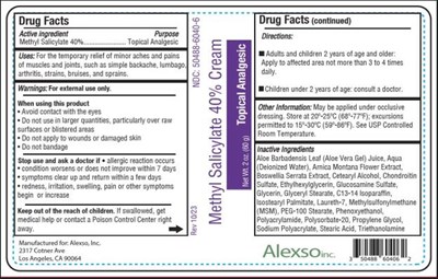 PRINCIPAL DISPLAY PANELNDC 50488-6040-6Methyl Salicylate 40% CreamNet Wt. 2 oz. 60 gRev 10/23 - methyl salicylate 40 percent cream 01